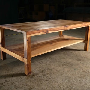 Nisqually Coffee Table, Solid Wood Rectangular Coffee Table, Wood Coffee Table with Storage Shown in Madrone image 2