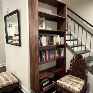 Rascoff Bookcase, Mid-Century Bookshelf, Hardwood Modern Bookcase, Mid Century Bookcase Wall Unit Shown in Walnut image 8