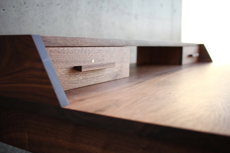 Gordon Standing Desk, Modern Standing Desk, Solid Hardwood Standing Desk, Wood Standing Desk Shown in Walnut image 6