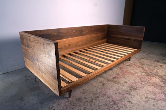 Modern Sofa Mid Century Sofa Frame Mid century Couch Frame Solid Hardwood Couch Frame shown in Walnut Etsy Norway