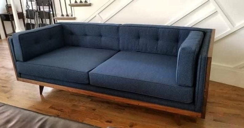 Modern Sofa, Mid Century Sofa Frame, Mid-Century Couch Frame, Solid Hardwood Couch Frame Shown in Walnut imagem 7