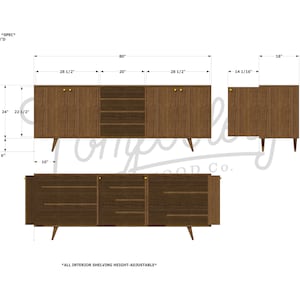 Elwell Buffet, Modern Solid Wood Sideboard, Modern Media Cabinet, Modern Hardwood Buffet Shown in Myrtle image 8