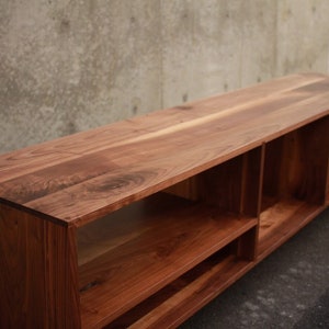 Braca Media Console, Mid-Century Credenza, Modern Sideboard, Solid Hardwood Media Console Shown in Walnut image 5