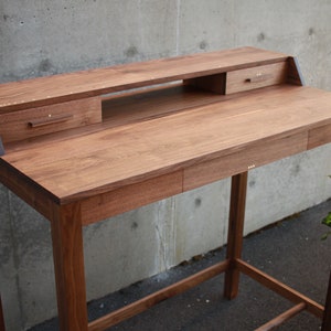 Gordon Standing Desk, Modern Standing Desk, Solid Hardwood Standing Desk, Wood Standing Desk Shown in Walnut image 5