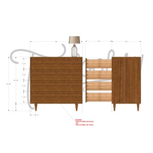 Chest of Drawers, 4 Drawers, Handcrafted Solid Wood Dresser, Modern (shown in walnut) image 8