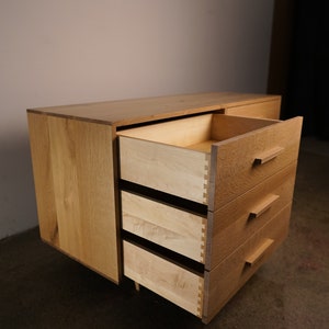 Lowboy Dresser, 6 Drawers, Mid-Century Dresser, Modern Lowboy, 6 Drawer Lowboy, Solid Hardwood Dresser Shown in White Oak image 4