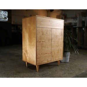 Alden Cabinet, Solid Wood Furniture, Modern Cabinet, Console Table Shown in Cherry image 1