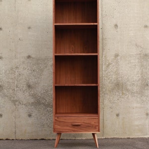Fullstack Bookcase, Mid-Century Modern Vinyl Storage, Mid Century Bookshelf, Modern LP Shelf Shown in Walnut image 3