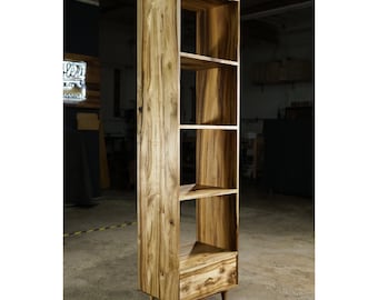 Fullstack Bookcase, Modern Vinyl Storage, Rounded Corners (Shown in Myrtle)