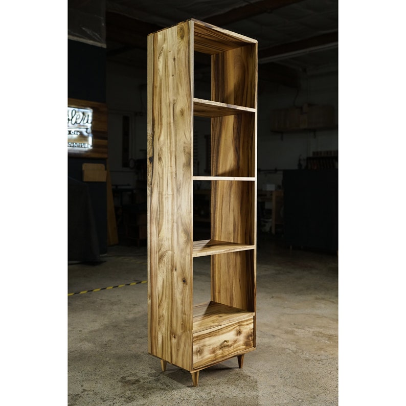 Fullstack Bookcase, Modern Vinyl Storage, Rounded Corners Shown in Myrtle image 1