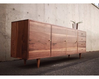 Danish Modern Console, Mid-Century Modern Credenza, Modern Sideboard, Solid Wood Sideboard (Shown in Walnut)