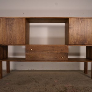 Samdahl Sideboard, Modern Wood Sideboard, Solid Wood, Real Wood Console, Cabinet Shown in Walnut image 3