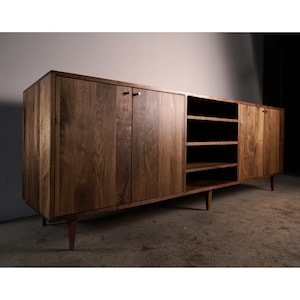 Elwell Buffet, Modern Sideboard, Mid Century Media Cabinet, Modern Solid Wood Buffet (Shown in Walnut)