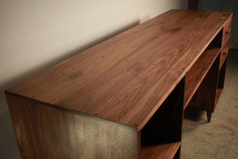 Bakewell Desk, Modern Solid Wood Desk, Wood Writing Desk, Minimal Desk, Modern Office Shown in Myrtle image 2