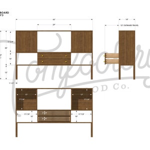 Samdahl Sideboard, Modern Wood Sideboard, Solid Wood, Real Wood Console, Cabinet Shown in Walnut image 8