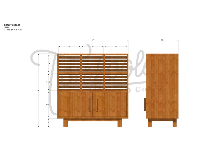 Display Cabinet, Modern Media Storage, Modern Accent Cabinet, Wood Accent Storage Cabinet Shown in Walnut image 7