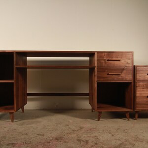 Bakewell Desk, Modern Solid Wood Desk, Wood Writing Desk, Minimal Desk, Modern Office Shown in Myrtle image 3