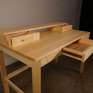 Gordon Writing Desk, Modern Solid Wood Desk, Wood Writing Desk, Minimal ...