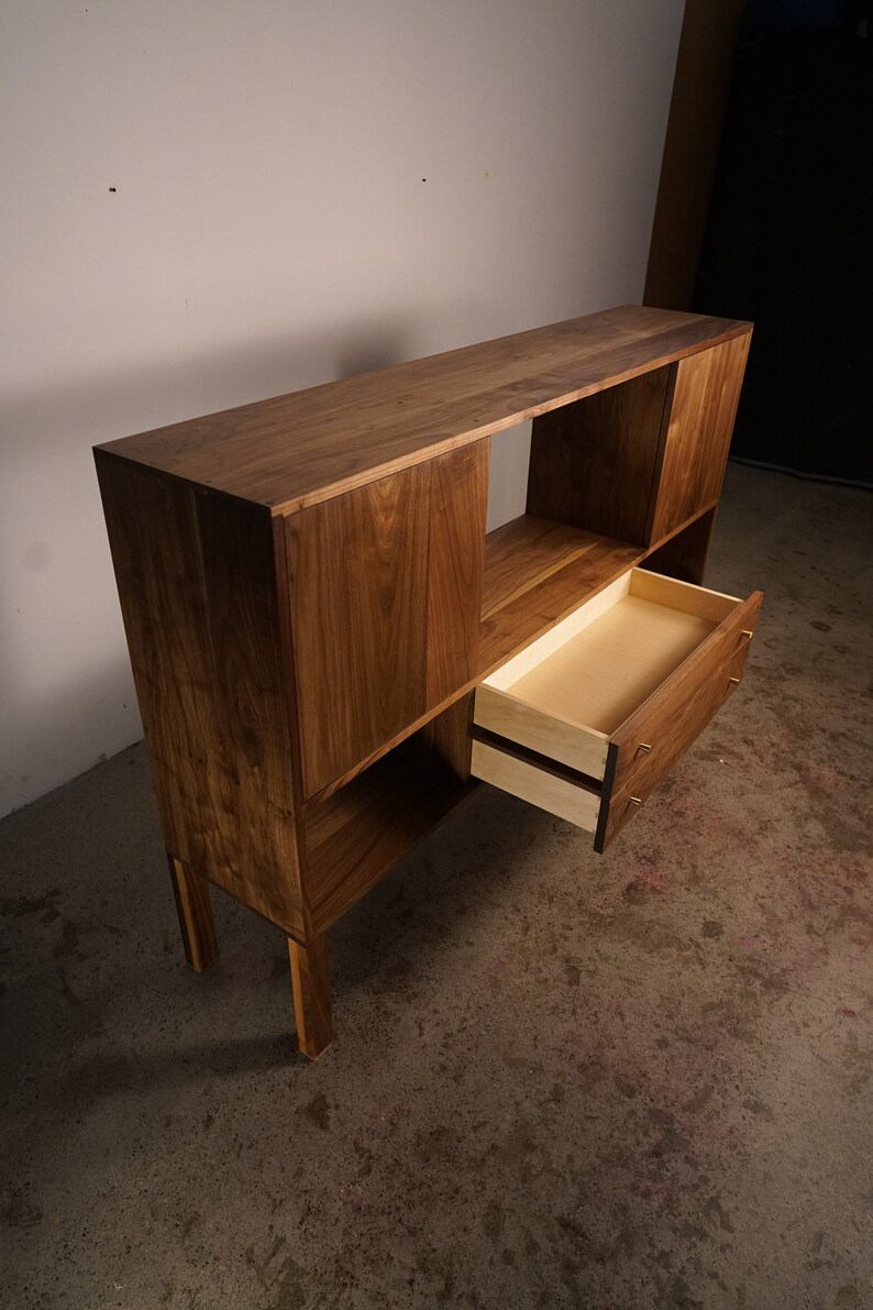 Samdahl Sideboard, Modern Wood Sideboard, Solid Wood, Real Wood Console, Cabinet Shown in Walnut image 6