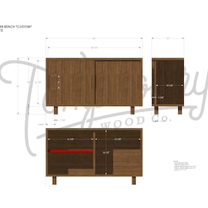 Rosenberg Bench, Entryway Storage Bench, Shoe Bench, Small Space Shown in Walnut image 7