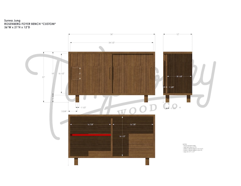 Rosenberg Bench, Entryway Storage Bench, Shoe Bench, Small Space Shown in Walnut image 7