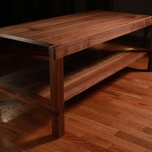 Nisqually Coffee Table, Solid Wood Rectangular Coffee Table, Wood Coffee Table with Storage Shown in Walnut image 6