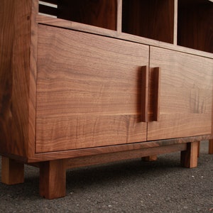 Display Cabinet, Modern Media Storage, Modern Accent Cabinet, Wood Accent Storage Cabinet Shown in Walnut image 3