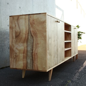 Elwell Buffet, Modern Solid Wood Sideboard, Modern Media Cabinet, Modern Hardwood Buffet Shown in Myrtle image 2