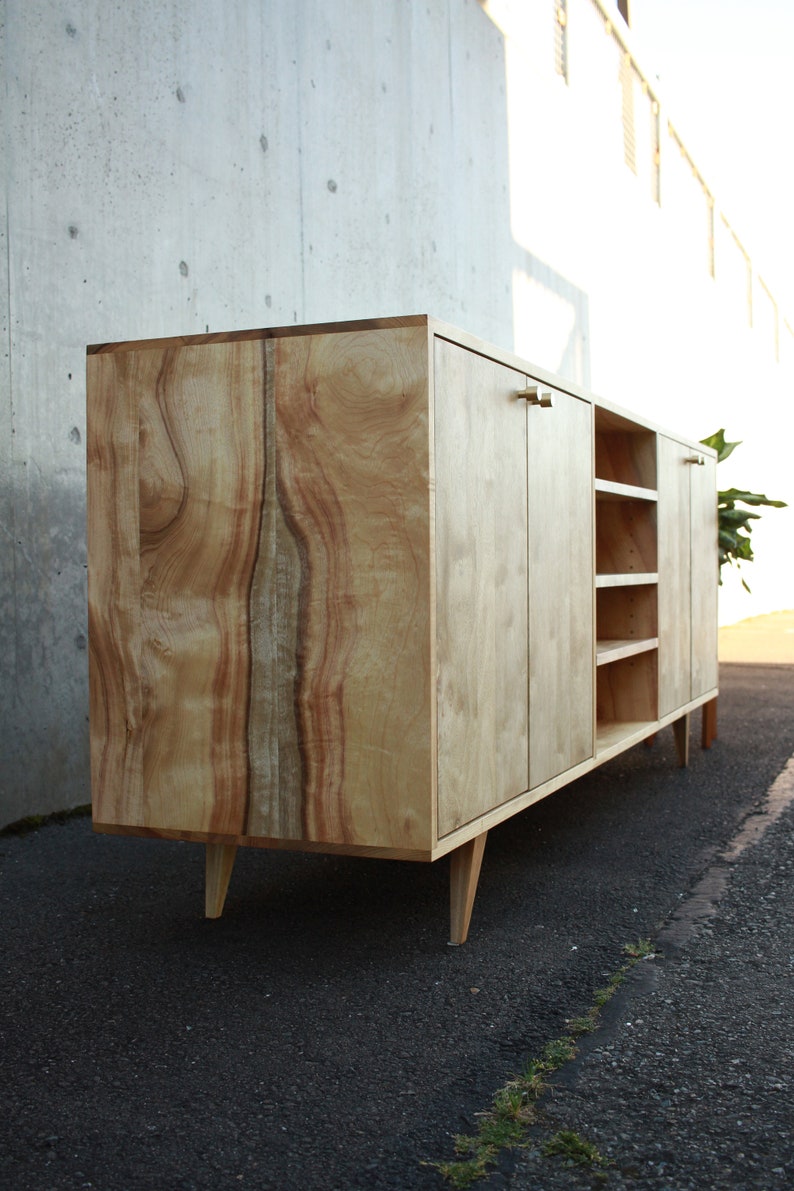 Elwell Buffet, Modern Solid Wood Sideboard, Modern Media Cabinet, Modern Hardwood Buffet Shown in Myrtle image 2
