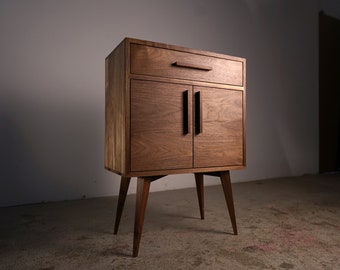 Rosenberg Foyer Table, *Alt Size* Mid Century Entry Table, Mid-Century Cabinet with Drawer, Modern Cabinet (Shown in Walnut)