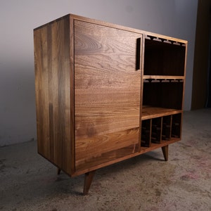 Hoppe Bar Cabinet, Wine Cabinet, Bottle Storage (Shown in Walnut)