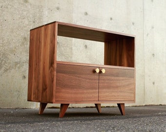 Pike Place Console, Mid-Century Storage, Solid Hardwood Storage Cabinet, Modern Wood Storage (Shown in Walnut)