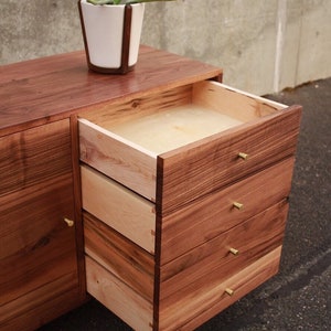 Danish Modern Console, Mid-Century Modern Credenza, Modern Sideboard, Solid Wood Sideboard Shown in Walnut image 5