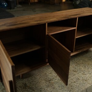 Hein Modern Console 2.0, 28 Height, 72 Wide, Mid-Century Media Console, Modern Solid Wood Credenza, Modern Sideboard Shown in Walnut image 6