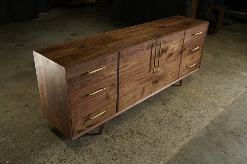 Hernandez Console, 6 Drawers, Mid-Century Modern Credenza, Modern Sideboard, Solid Wood Sideboard Shown in Walnut image 3