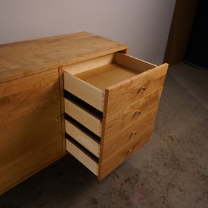 Danish Modern Console, Mid-Century Modern Credenza, Modern Sideboard, Solid Wood Sideboard Shown in Cherry image 5