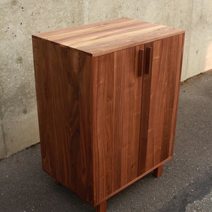 Floor Cabinet, Two Door Accent Cabinet, Modern 2 Door Cabinet, Solid Wood Cabinet with 2 Doors Shown in Walnut image 6