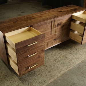 Hernandez Console, 6 Drawers, Mid-Century Modern Credenza, Modern Sideboard, Solid Wood Sideboard Shown in Walnut image 4