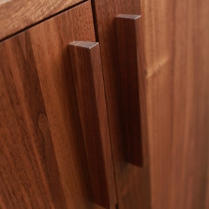 Floor Cabinet, Two Door Accent Cabinet, Modern 2 Door Cabinet, Solid Wood Cabinet with 2 Doors Shown in Walnut image 3