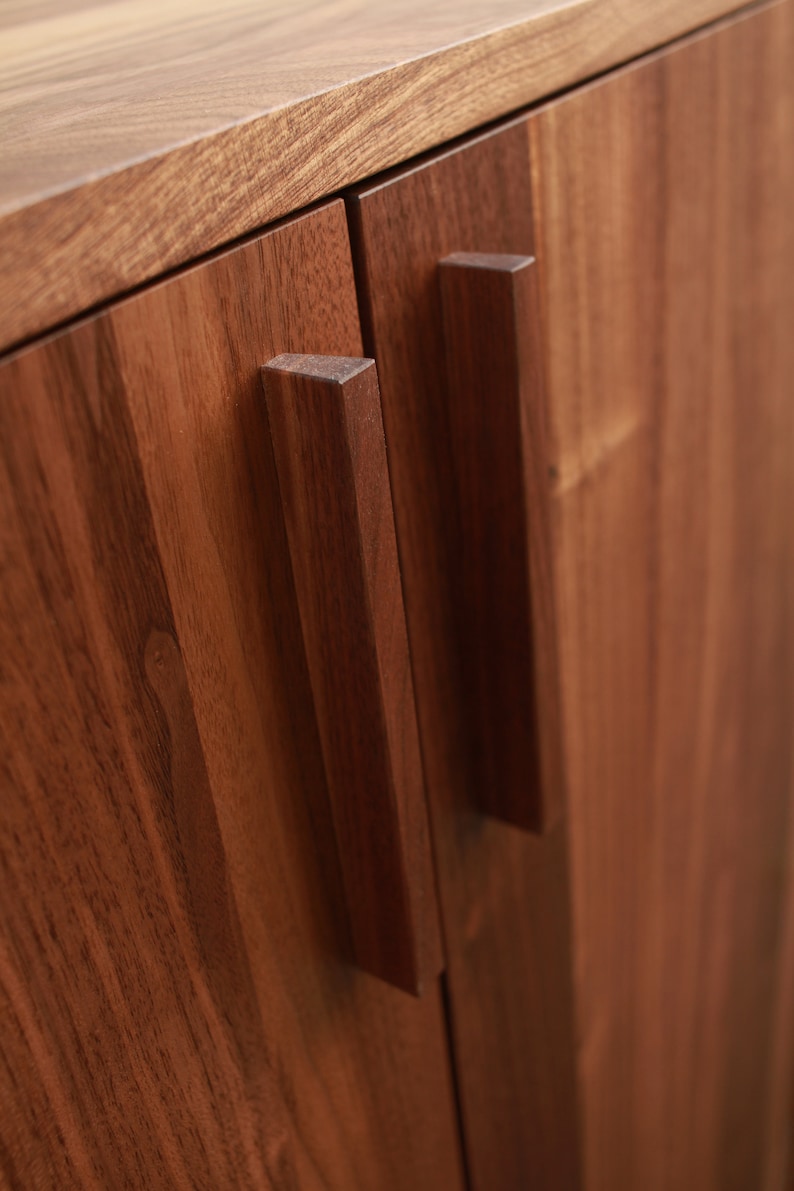 Floor Cabinet, Two Door Accent Cabinet, Modern 2 Door Cabinet, Solid Wood Cabinet with 2 Doors Shown in Walnut image 3