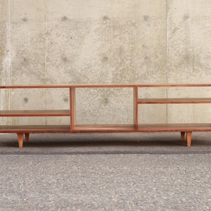 Braca Media Console, Mid-Century Credenza, Modern Sideboard, Solid Hardwood Media Console Shown in Walnut image 6