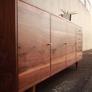 Danish Modern Console, Mid-Century Modern Credenza, Modern Sideboard, Solid Wood Sideboard Shown in Walnut image 2