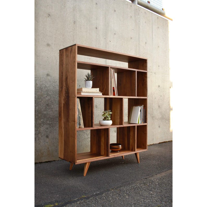 Lopez Vinyl Console, Handcrafted Solid Wood, LP Record Storage (Shown in Walnut) image 1