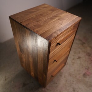 3-Drawer Tower, End Table, Nightstand, Drawer Cabinet, Drawer Storage Shown in Walnut image 3