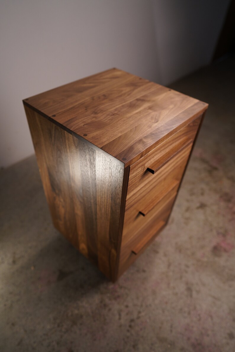 3-Drawer Tower, End Table, Nightstand, Drawer Cabinet, Drawer Storage Shown in Walnut image 3