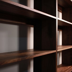 Rascoff Bookcase, Mid-Century Bookshelf, Hardwood Modern Bookcase, Mid Century Bookcase Wall Unit Shown in Walnut image 6