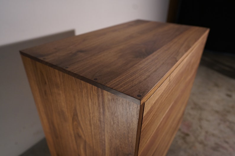 Chest of Drawers, 4 Drawers, Handcrafted Solid Wood Dresser, Modern (shown in walnut) image 2