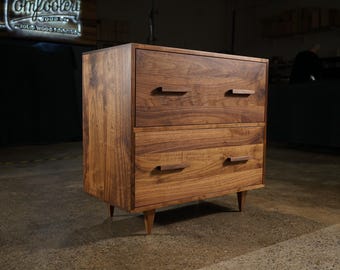 Parker Filing Cabinet, Solid Hardwood, Modern Design (shown in walnut)