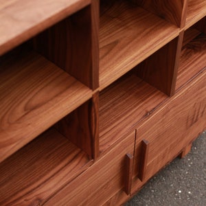 Display Cabinet, Modern Media Storage, Modern Accent Cabinet, Wood Accent Storage Cabinet Shown in Walnut image 4