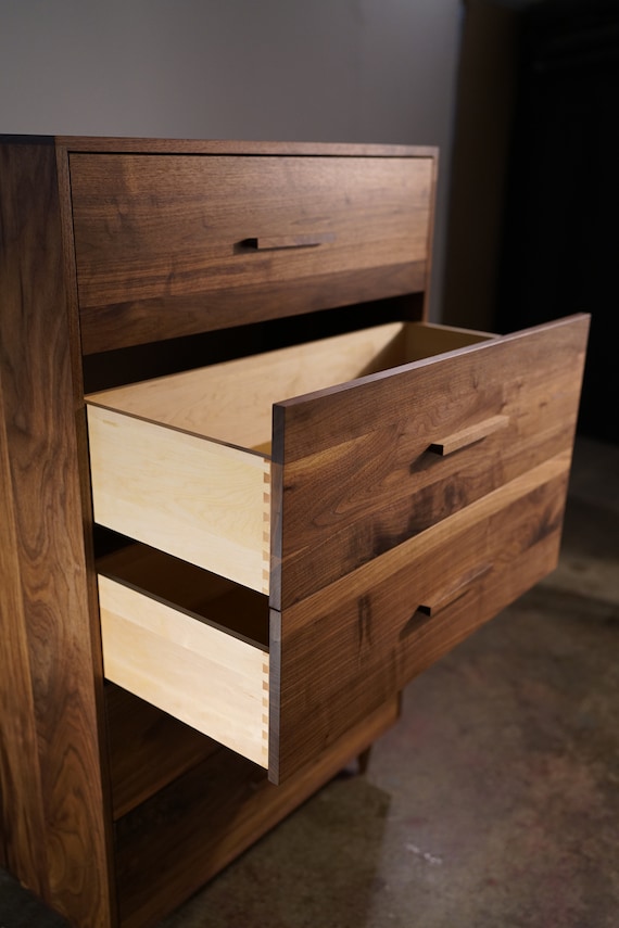 ウォルナット製ミッドセンチュリー5段チェスト ウォルナット製ミッド
